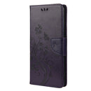 For Samsung Galaxy A53 5G Butterfly Flower Pattern Horizontal Flip Leather Phone Case with Card Slot & Holder(Dark Purple)