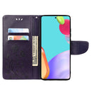 For Samsung Galaxy A53 5G Butterfly Flower Pattern Horizontal Flip Leather Phone Case with Card Slot & Holder(Dark Purple)