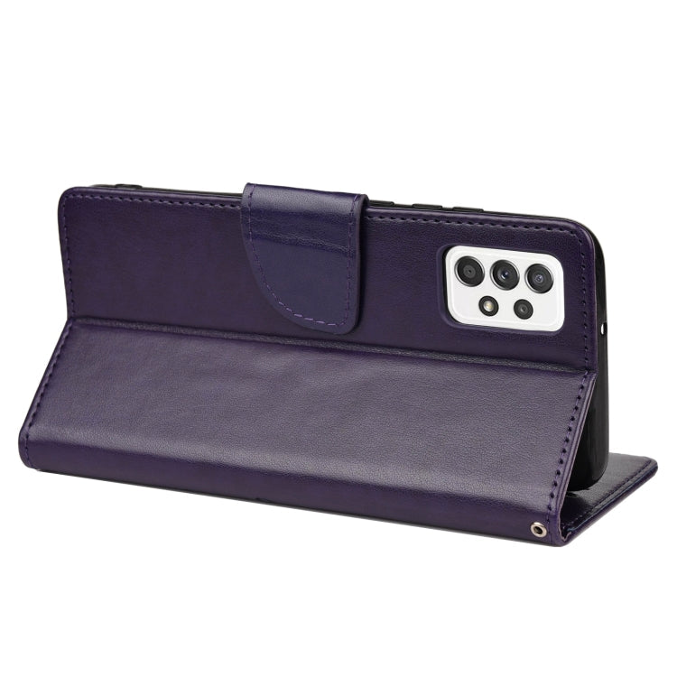 For Samsung Galaxy A53 5G Butterfly Flower Pattern Horizontal Flip Leather Phone Case with Card Slot & Holder(Dark Purple)