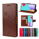 For Samsung Galaxy A53 5G Butterfly Flower Pattern Horizontal Flip Leather Phone Case with Card Slot & Holder(Brown)