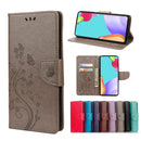 For Samsung Galaxy A53 5G Butterfly Flower Pattern Horizontal Flip Leather Phone Case with Card Slot & Holder(Grey)