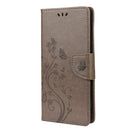 For Samsung Galaxy A53 5G Butterfly Flower Pattern Horizontal Flip Leather Phone Case with Card Slot & Holder(Grey)