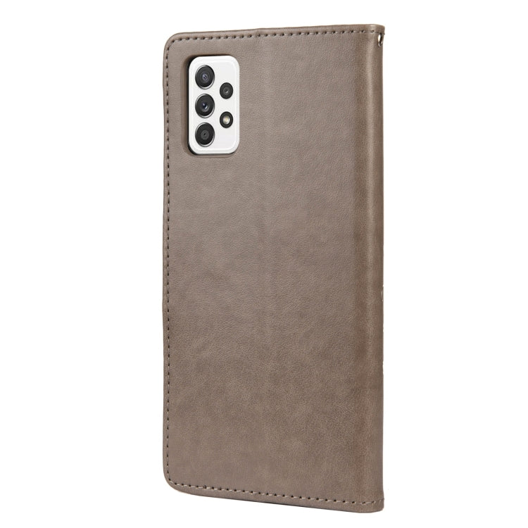For Samsung Galaxy A53 5G Butterfly Flower Pattern Horizontal Flip Leather Phone Case with Card Slot & Holder(Grey)
