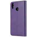 For Huawei Honor 8X Solid Color Horizontal Flip Protective Case with Holder & Card Slots & Wallet & Photo Frame & Lanyard(Purple)