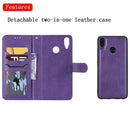 For Huawei Honor 8X Solid Color Horizontal Flip Protective Case with Holder & Card Slots & Wallet & Photo Frame & Lanyard(Purple)