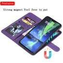 For Huawei Honor 8X Solid Color Horizontal Flip Protective Case with Holder & Card Slots & Wallet & Photo Frame & Lanyard(Purple)
