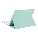 A102B-A Lambskin Texture Square Keycap Bluetooth Keyboard Leather Case with Touch Control For iPad Pro 10.5 inch / 10.2 2021 & 2020 & 2019 / Air 3(Light Green)