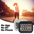 CR838 LCD Large Screen 3D Electronic Pedometer with Back Buckle(White)