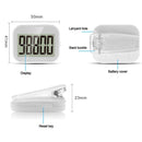 CR838 LCD Large Screen 3D Electronic Pedometer with Back Buckle(White)