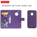 For Motorola Moto G5 Plus Solid Color Horizontal Flip Protective Case with Holder & Card Slots & Wallet & Photo Frame & Lanyard(Purple)