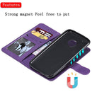 For Motorola Moto G5 Plus Solid Color Horizontal Flip Protective Case with Holder & Card Slots & Wallet & Photo Frame & Lanyard(Purple)