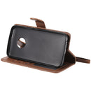 For Motorola Moto G5 Plus Solid Color Horizontal Flip Protective Case with Holder & Card Slots & Wallet & Photo Frame & Lanyard(Brown)