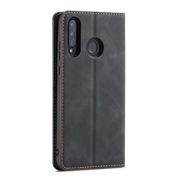 For Huawei P30 Lite Forwenw Dream Series Oil Edge Strong Magnetism Horizontal Flip Leather Case with Holder & Card Slots & Wallet & Photo Frame(Black)