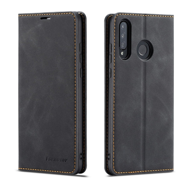 For Huawei P30 Lite Forwenw Dream Series Oil Edge Strong Magnetism Horizontal Flip Leather Case with Holder & Card Slots & Wallet & Photo Frame(Black)