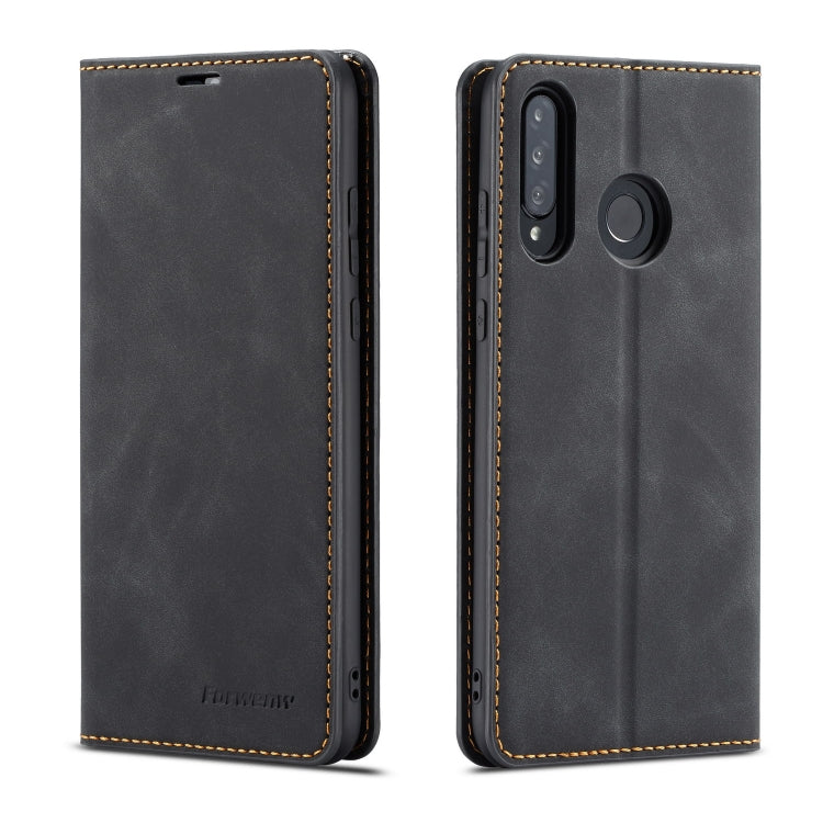 For Huawei P30 Lite Forwenw Dream Series Oil Edge Strong Magnetism Horizontal Flip Leather Case with Holder & Card Slots & Wallet & Photo Frame(Black)