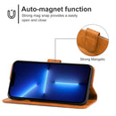 Leather Phone Case For iPhone 13 Pro(Brown)