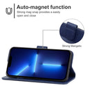Leather Phone Case For iPhone 13 Pro(Blue)