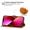 Leather Phone Case For iPhone 13(Brown)