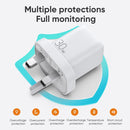 JOYROOM L-QP303 PD 30W USB-C / Type-C + QC 3.0 USB Mini Fast Charger, UK Plug(White)