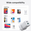 JOYROOM L-QP303 PD 30W USB-C / Type-C + QC 3.0 USB Mini Fast Charger, UK Plug(White)