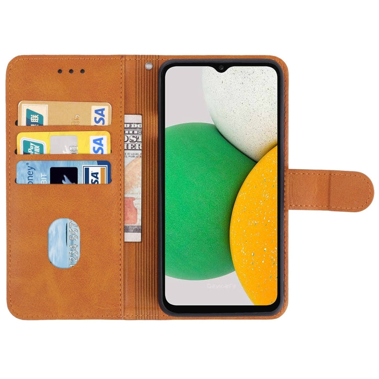 Leather Phone Case For Samsung Galaxy A03 Core(Brown)