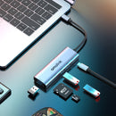amalink 95120D Type-C / USB-C to SD/TF + 3 Ports USB + PD 3.0 Multi-function HUB (Grey)