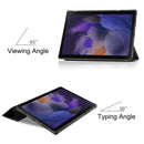 For Samsung Galaxy Tab A8 2021 SM-X205 3-Fold Holder Leather Tablet Case(Black)