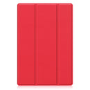 For Samsung Galaxy Tab A8 2021 SM-X205 3-Fold Holder Leather Tablet Case(Red)