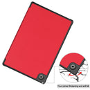 For Samsung Galaxy Tab A8 2021 SM-X205 3-Fold Holder Leather Tablet Case(Red)