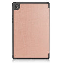 For Samsung Galaxy Tab A8 2021 SM-X205 3-Fold Holder Leather Tablet Case(Rose Gold)