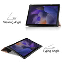 For Samsung Galaxy Tab A8 2021 SM-X205 3-Fold Holder Leather Tablet Case(Rose Gold)
