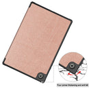 For Samsung Galaxy Tab A8 2021 SM-X205 3-Fold Holder Leather Tablet Case(Rose Gold)