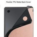 For Samsung Galaxy Tab A8 2021 SM-X205 3-Fold Holder Leather Tablet Case(Rose Gold)