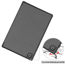 For Samsung Galaxy Tab A8 2021 SM-X205 3-Fold Holder Leather Tablet Case(Grey)