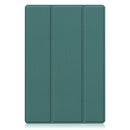 For Samsung Galaxy Tab A8 2021 SM-X205 3-Fold Holder Leather Tablet Case(Dark Green)