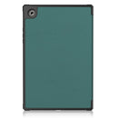For Samsung Galaxy Tab A8 2021 SM-X205 3-Fold Holder Leather Tablet Case(Dark Green)
