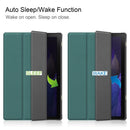 For Samsung Galaxy Tab A8 2021 SM-X205 3-Fold Holder Leather Tablet Case(Dark Green)