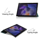For Samsung Galaxy Tab A8 2021 SM-X205 3-Fold Holder Leather Tablet Case(Dark Green)