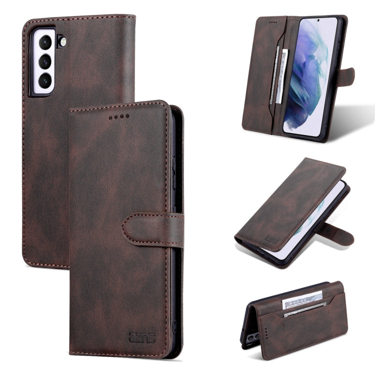 For Samsung Galaxy S22 5G AZNS Dream II Skin Feel Horizontal Flip Leather Case(Coffee)