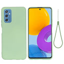 For Samsung Galaxy M52 5G Pure Color Liquid Silicone Phone Case(Green)