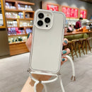 3 In 1 PC + TPU Transparent Phone Case For iPhone 13 Pro Max(White)