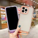 3 In 1 PC + TPU Transparent Phone Case For iPhone 13 Pro Max(White)