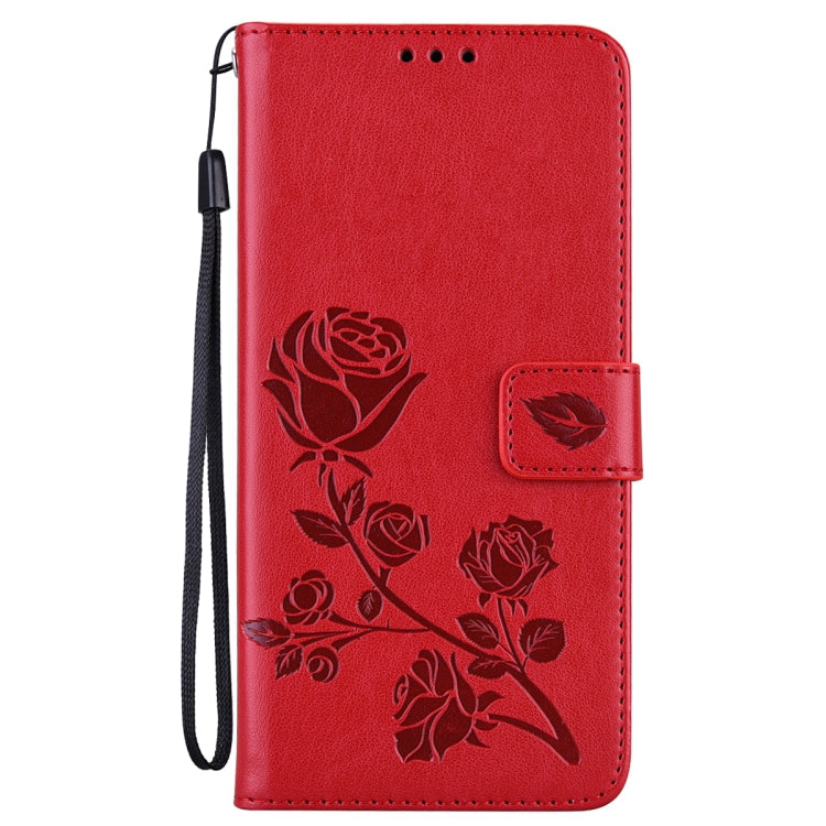 For Honor 50 Lite Rose Embossed Leather Phone Case(Red)