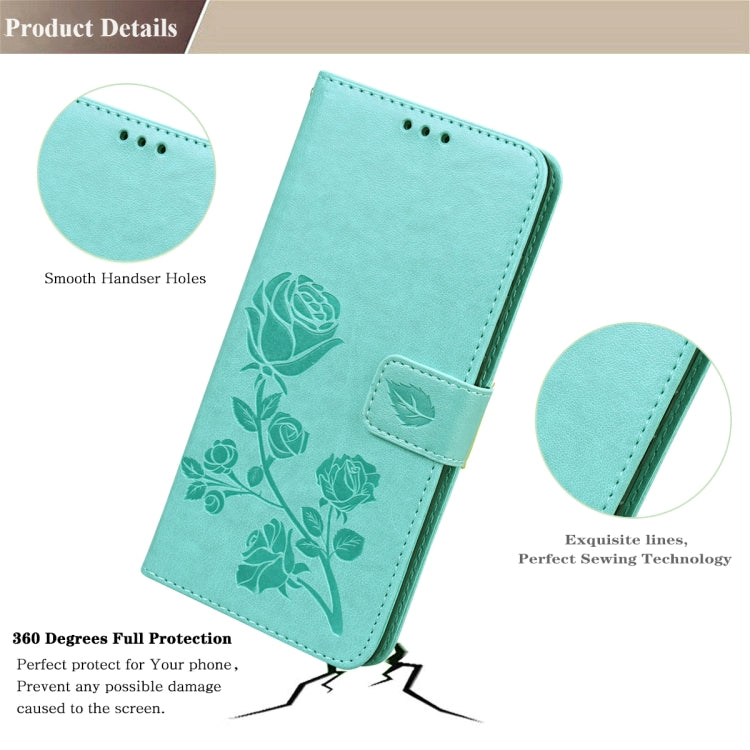 For Honor 50 Lite Rose Embossed Leather Phone Case(Green)