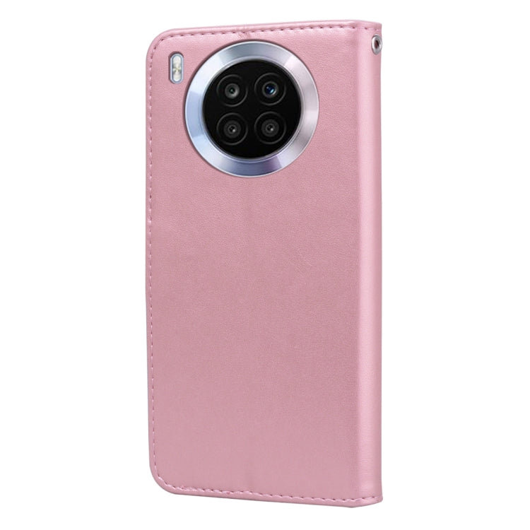 For Honor 50 Lite Rose Embossed Leather Phone Case(Rose Gold)