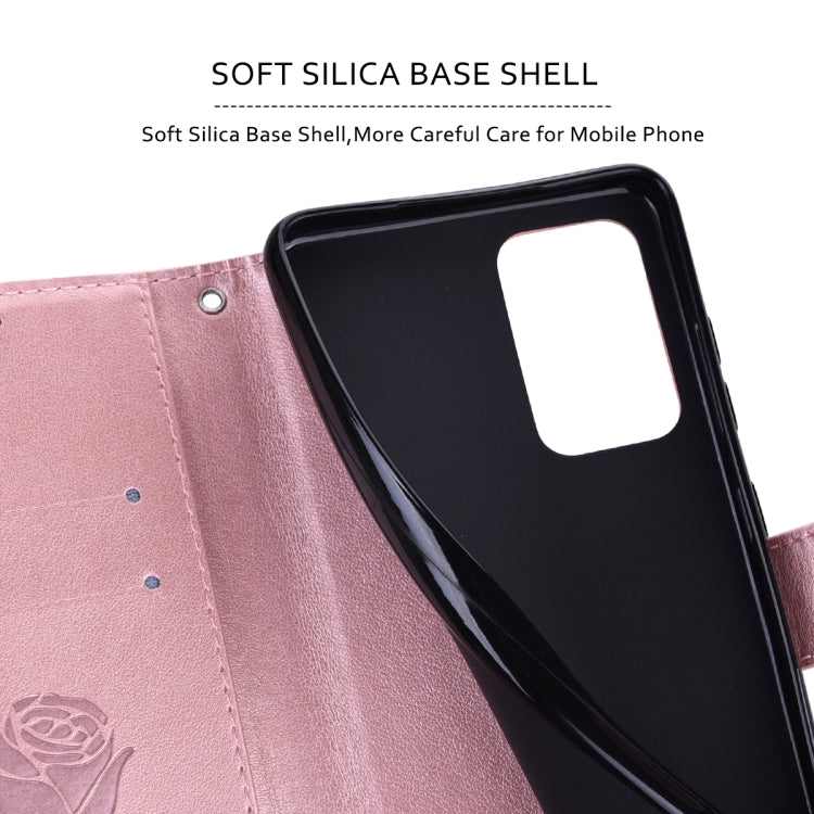 For Honor 50 Lite Rose Embossed Leather Phone Case(Rose Gold)