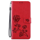 For Honor 50 Rose Embossed Leather Phone Case(Red)
