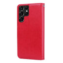 For Samsung Galaxy S22 Ultra 5G Rose Embossed Leather Phone Case(Red)