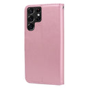 For Samsung Galaxy S22 Ultra 5G Rose Embossed Leather Phone Case(Rose Gold)