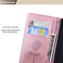 For Samsung Galaxy S22 Ultra 5G Rose Embossed Leather Phone Case(Rose Gold)